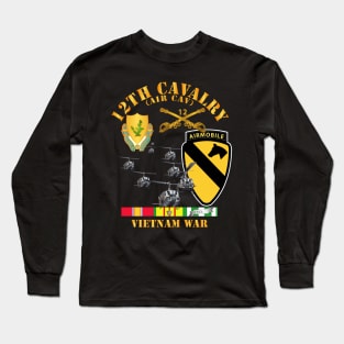 12th Cavalry (Air Cav) - 1st  Cav Division w SVC Long Sleeve T-Shirt